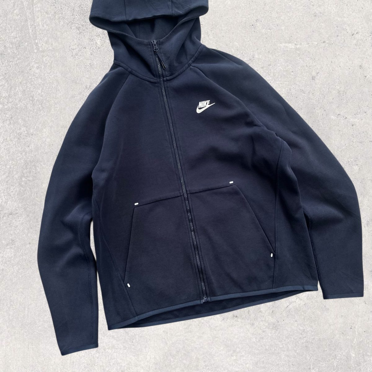 Hoodie Full-Zip Navy-Blue Nike Tech M - Imagen 3