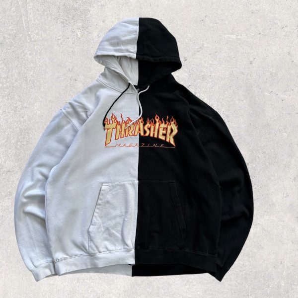 Hoodie Black&White Trasher XL